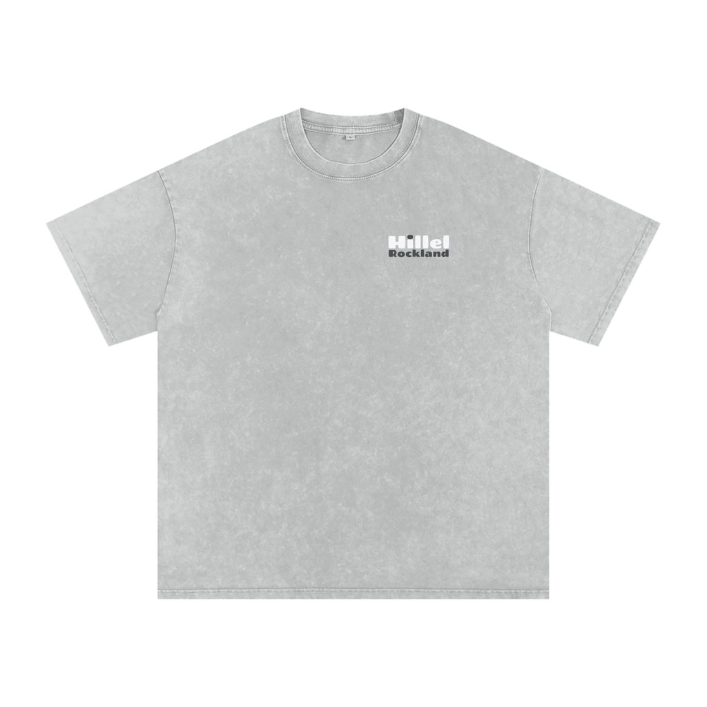 Signature Hillel of Rockland Grey Washed Oversized Cotton T-Shirt