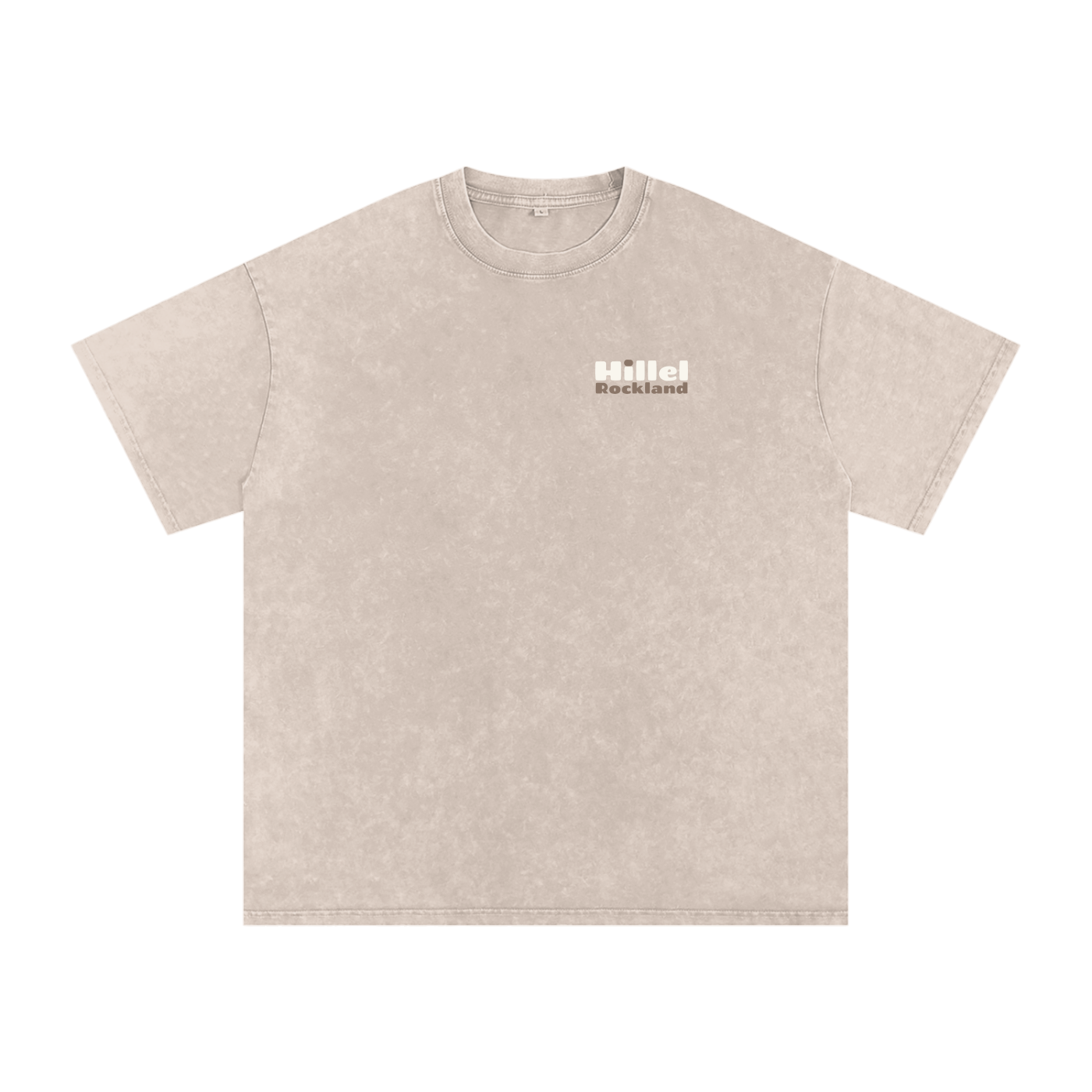 Signature Hillel of Rockland Tan Washed Oversized Cotton T-Shirt